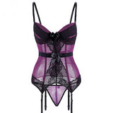 Transparent Purple Fish Boned Corset