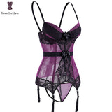 Transparent Purple Fish Boned Corset