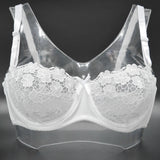 White Floral Mesh Lace Bra